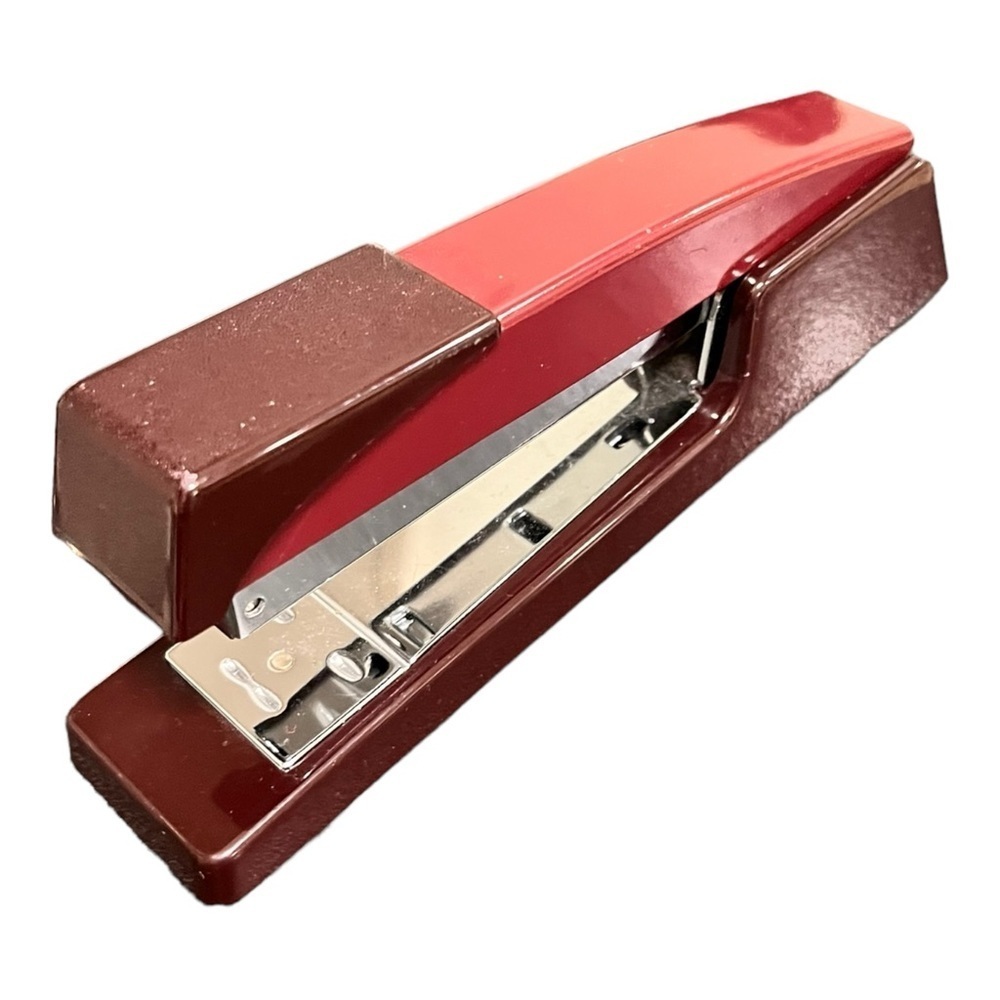 Burgundy two tone color stapler by Office Depot 7” long office college school.